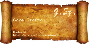Gore Szofron névjegykártya